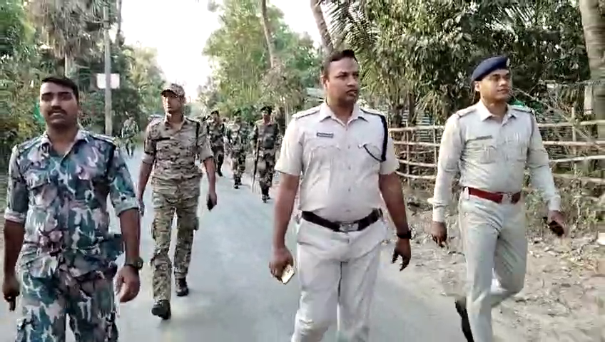 Central forces conducted route march in various areas of Diamond Harbor