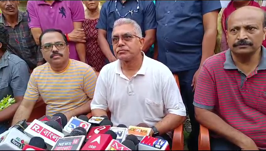 BJP candidate from Durgapur Lok Sabha constituency Dilip Ghosh discussed over tea