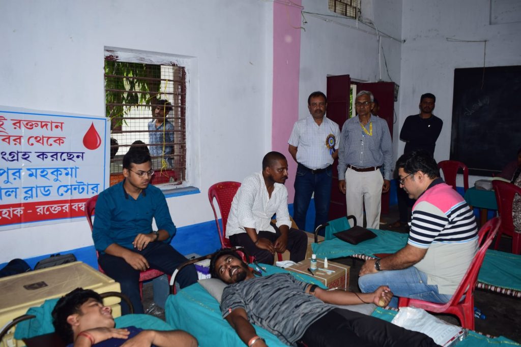 Kharagpur: People gathered in voluntary blood donation and free health checkup camp.