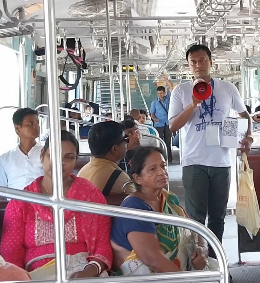 Selling water bottles in trains to raise election expenses