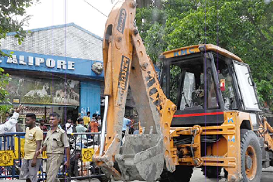 Bulldozer runs on illegal construction in Alipurduar